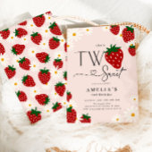 Zwei süße Erdbeeren 2. Geburtstag Einladung