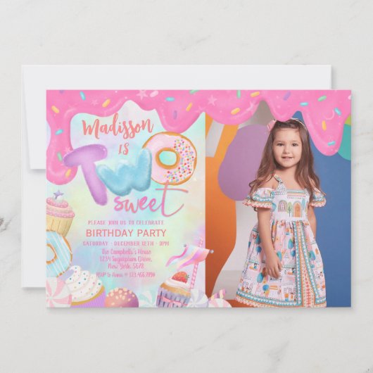 zwei süße Foto Einladung (Vorderseite)