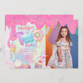 zwei süße Foto Einladung (Vorne/Hinten)