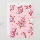 Zwei süße Girl Pink Cookie Weihnachten 2. Geburtst Einladung (Rückseite)