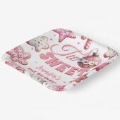 Zwei süße Girl Pink Cookie Weihnachten 2. Geburtst Pappteller (Gewinkelt)