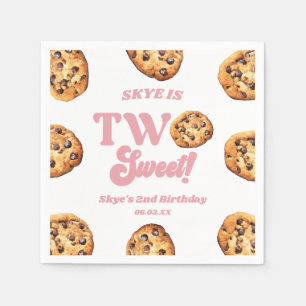 Zwei süße Kekse und Milch 2. Geburtstag Party Serviette