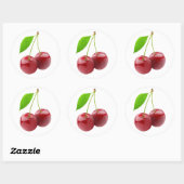 Zwei süße Kirschen Runder Aufkleber (Blatt)