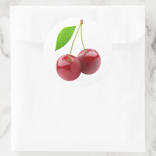 Zwei süße Kirschen Runder Aufkleber (Tasche)