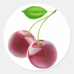 Zwei süße Kirschen Runder Aufkleber