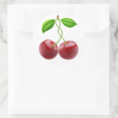 Zwei süße Kirschen Runder Aufkleber (Tasche)