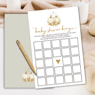 Zwei süße kleine Kürbisse Baby Shower Bingo Karte