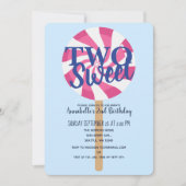 Zwei süße Lollipop Niedliche Kinder zum zweiten Ge Einladung (Vorderseite)