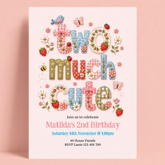 Zwei süße Mädchen zum 2. Geburtstag Einladung