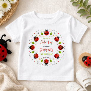 Zwei süße Marienkäfer 2. Geburtstagsfeier für Kind Baby T-shirt