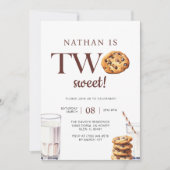 Zwei süße Milch und Kekse 2. Geburtstag Einladung (Vorderseite)