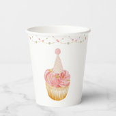Zwei süße niedliche Cupcake 2. Geburtstag Pappbecher (Rückseite)