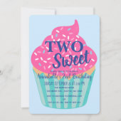 Zwei süße, Niedliche Cupcake-Kinder am zweiten Geb Einladung (Vorderseite)