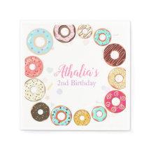 Zwei süße Niedliche Donuts 2. Geburtstagspapier