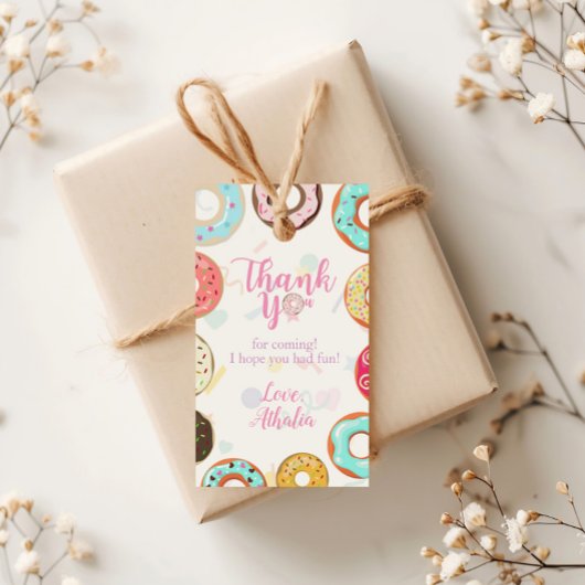 Zwei süße Niedliche Donuts Geburtstag Geschenkanhänger