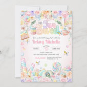 Zwei süße Pastell Candy Shop zum zweiten Geburtsta Einladung (Vorderseite)