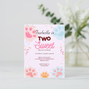 Zwei süße PAW Katze und Streusel 2. Geburtstag Mäd Postkarte