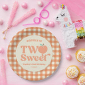 Zwei süße Pfirsichfrüchte Zweites Party Pappteller (Party)