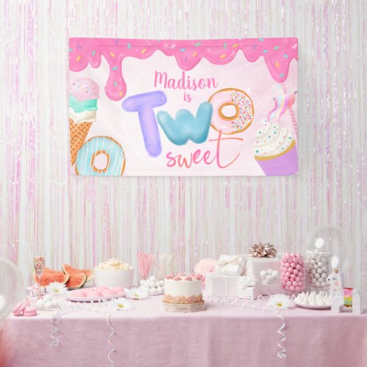 zwei süße Pink Frosting Banner (Party)