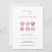 Zwei süße Rosa Donuts Foto 2. Geburtstag Einladung (Vorderseite)