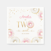 Zwei süße Rosa Gold Donuts Geburtstag