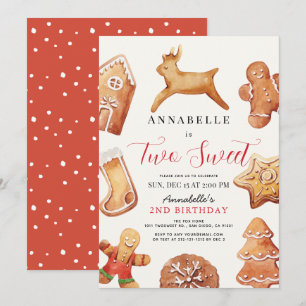 Zwei süße Weihnachtsfeiertags-Kekse zum 2. Geburts Feiertagskarte
