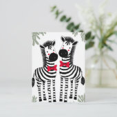 Zwei süße Zebras Postkarte (Stehend Vorderseite)