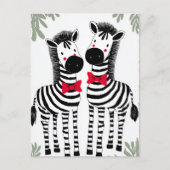 Zwei süße Zebras Postkarte (Vorderseite)