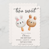 Zwei Süßeis zum zweiten Geburtstag Einladung (Vorne/Hinten)