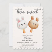 Zwei Süßeis zum zweiten Geburtstag Einladung (Vorderseite)