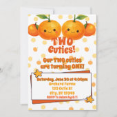 Zwei Süssen Zwillings-Geburtstag Einladung (Vorderseite)