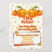 Zwei Süssen Zwillings-Geburtstag Einladung (Vorne/Hinten)