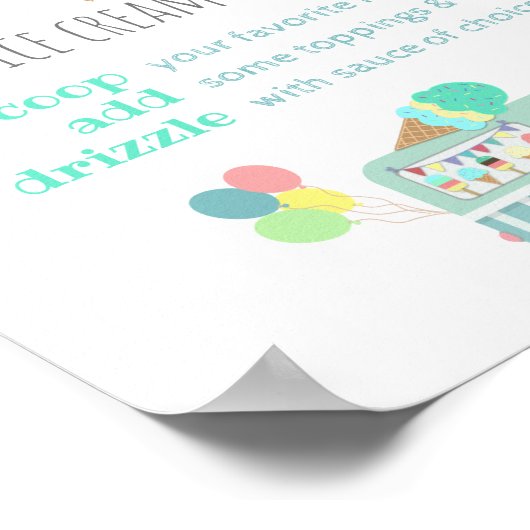 Zwei Süßigkeiten mit blauem Eis Party Dessert Bar Poster (Ecke)