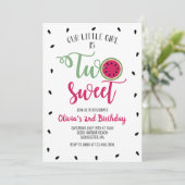 Zwei Süßwassermelonen 2. Geburtstag Einladung (Stehend Vorderseite)