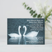 Zwei Swans Foto - 3x5 Hochzeitsankündigung Einladung (Stehend Vorderseite)