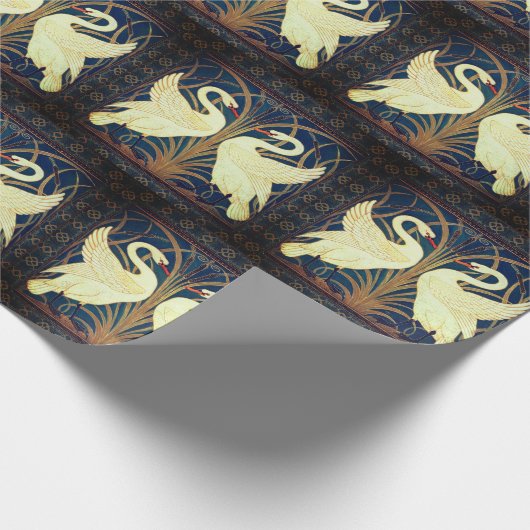 Zwei Swans Wallpaper Art Stück Walterkranich Geschenkpapier (Ecke)