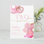 Zwei Sweet 2. Geburtstag Einladung (Stehend Vorderseite)
