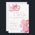 Zwei Sweet 2. Geburtstag Einladung<br><div class="desc">Zwei süße Candy Geburtstag Einladung Bereit,  von Ihnen personalisiert zu werden!</div>