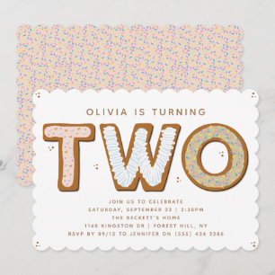 ZWEI Sweet 2. Geburtstag Einladung