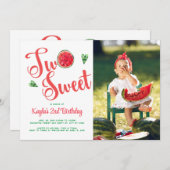 Zwei Sweet 2. Geburtstag Foto Einladung (Vorne/Hinten)