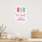Zwei Sweet 2. Geburtstag Rainbow Ice Pop Poster (Küche)