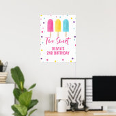 Zwei Sweet 2. Geburtstag Rainbow Ice Pop Poster (Heimbüro)