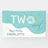 Zwei Sweet Aquamarin Zuckerguss Girls 2. Geburtsta Banner (Horizontal)