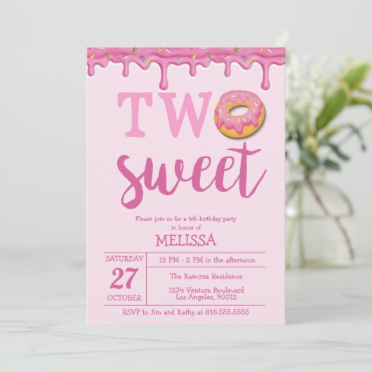 Zwei Sweet Birthday Einladung (Stehend Vorderseite)