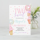 ZWEI Sweet Birthday Einladung (Stehend Vorderseite)