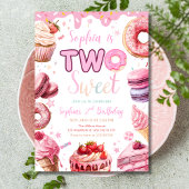 Zwei Sweet Birthday Einladung, Kleinkind Mädchen G Einladung