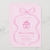 Zwei Sweet Birthday Einladung Pink am zweiten Gebu (Vorne/Hinten)