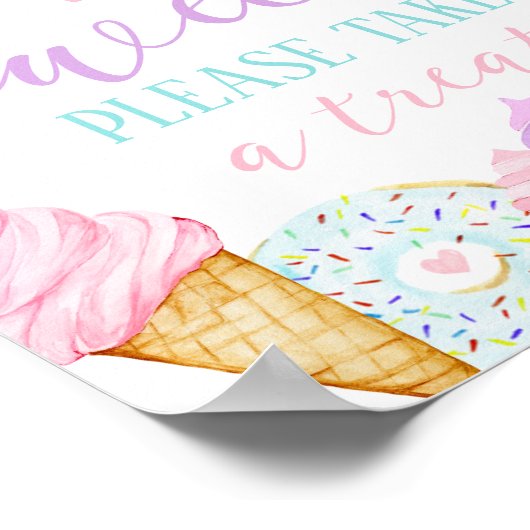 ZWEI Sweet Birthday Leckerei Unterschreiben Poster (Ecke)