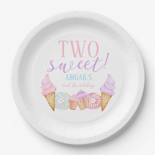 ZWEI Sweet Birthday Pappteller (Vorderseite)