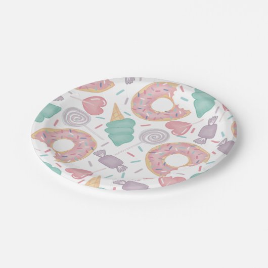 Zwei Sweet Birthday Party Pappteller (Schrägansicht)